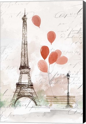 Framed Balloons in Paris Print