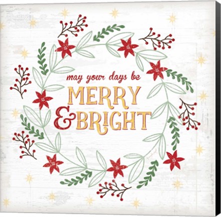 Framed Merry and Bright Print