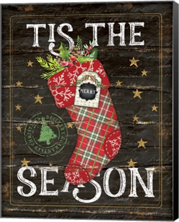 Framed Tis the Season Stocking Print