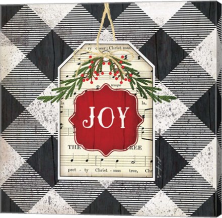 Framed Joy Christmas Plaid Print