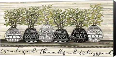 Framed Grateful Mud Cloth Vase Print