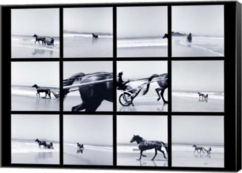 Framed Trotter at the Beach Print