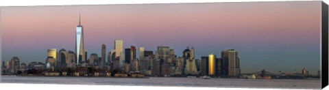 Framed NYC Panoramic At Sunset 1 Print