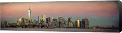 Framed NYC Panoramic At Sunset 2 Print