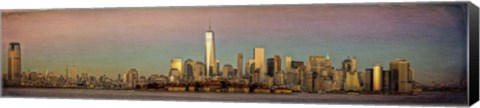 Framed NYC Panoramic At Sunset 4 Print