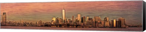 Framed NYC Panoramic At Sunset 5 Print