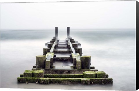 Framed Fog On Pier 1 Print