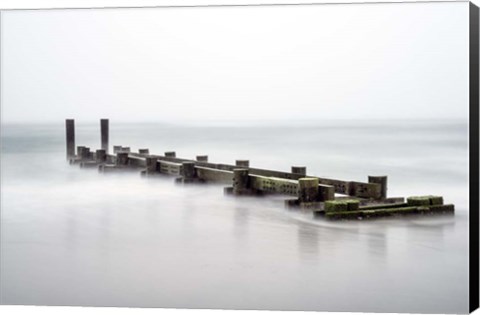 Framed Fog On Pier 2 Print