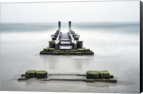 Framed Fog On Pier 3 Print