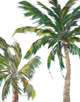 Framed Tropical Trees on White II Print