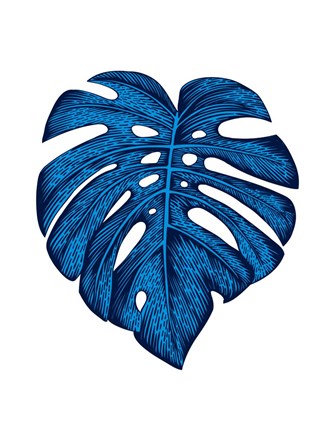 Framed Blue Tropical Leaf Print