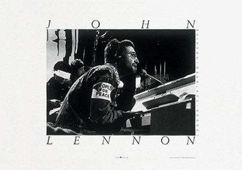 Framed John Lennon, at piano Print