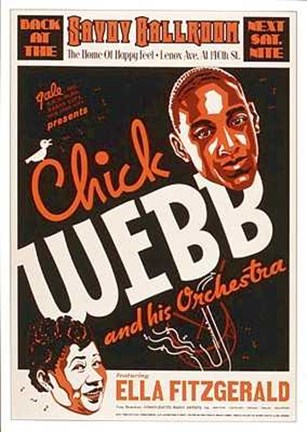 Framed Chick Webb and Ella Fitzgerald Savoy Bal Print