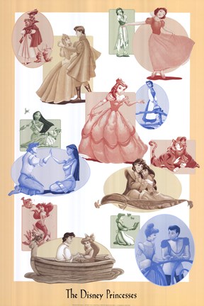 Framed Disney Princesses Print