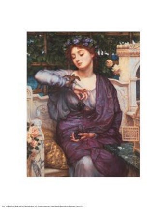 Framed Libra And Her Sparrow, 1907 Print