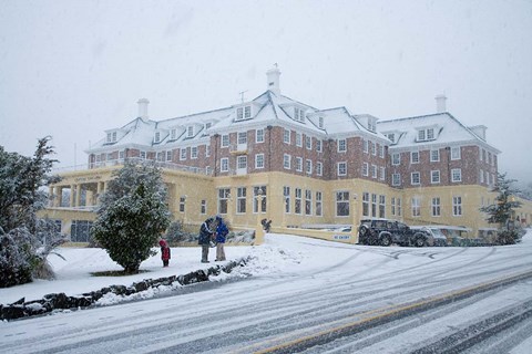 Framed Grand Chateau and Snow, Mt Ruapehu, North Island, New Zealand Print