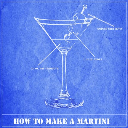 Framed How to Make a Martini Print