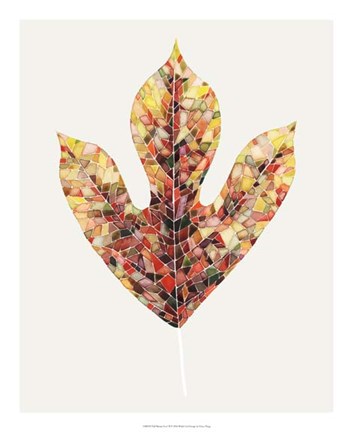 Framed Fall Mosaic Leaf II Print