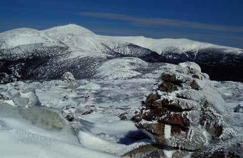 Framed Appalachian Trail in Winter, White Mountains&#39; Presidential Range, New Hampshire Print