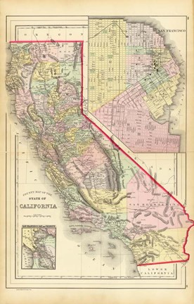 Framed California 1886 Print