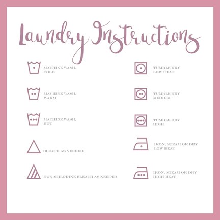 Framed Laundry Instructions Print