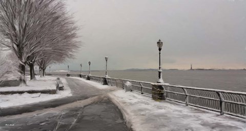 Framed New York Benches 1 Print