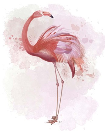 Framed Fluffy Flamingo 3 Print