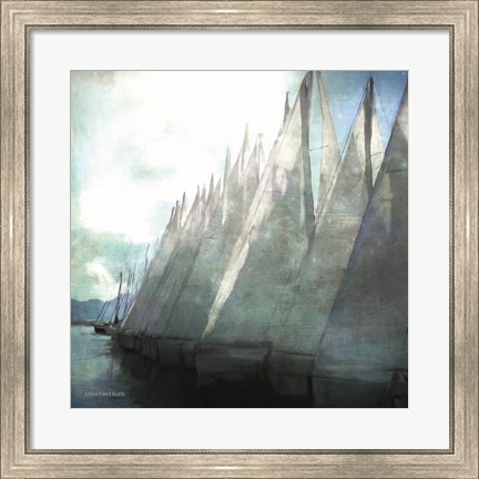 Framed Sailboat Marina I Print