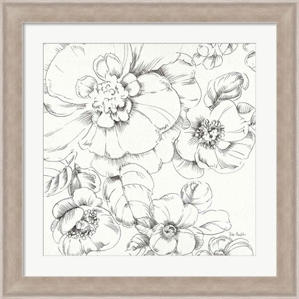 Framed Summer Bloom II BW Print