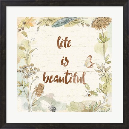 Framed Woodland Wreath V Life Print