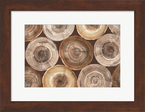 Framed Rings of Life I Brown Print