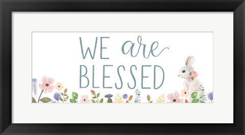 Framed Spring Sentiments II Bunny White Print