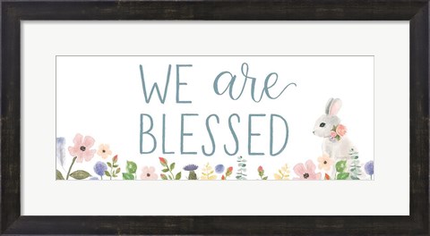 Framed Spring Sentiments II Bunny White Print