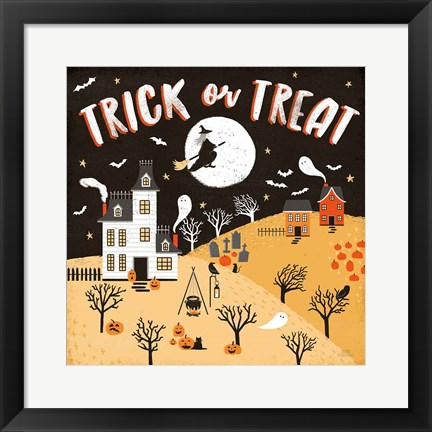 Framed Spooky Village III Print