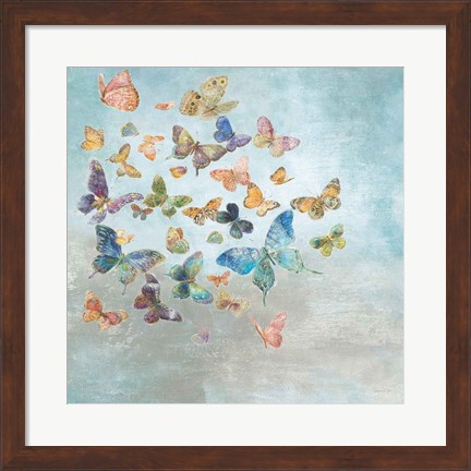 Framed Beautiful Butterflies v3 Square Print