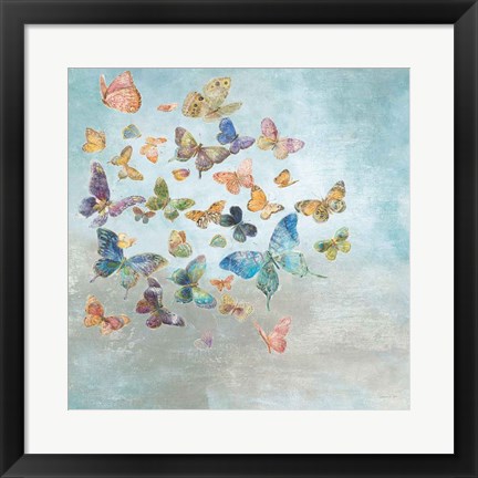 Framed Beautiful Butterflies v3 Square Print