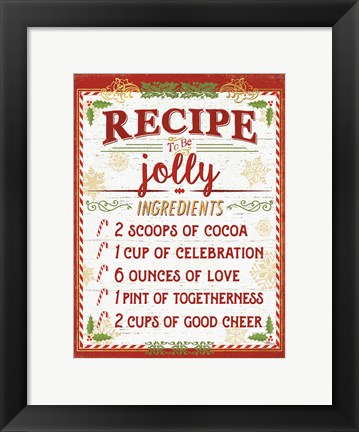 Framed Holiday Recipe III Script Print