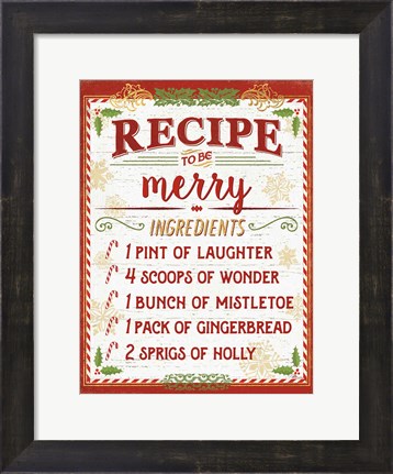 Framed Holiday Recipe IV Script Print
