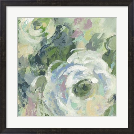 Framed Sage and Lavender Peonies III Light Print