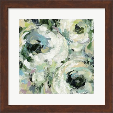 Framed Sage and Lavender Peonies II Print