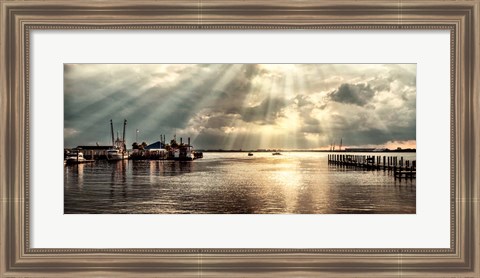 Framed Dock Sunrise Print