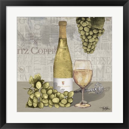 Framed Uncork Wine and Grapes II Print