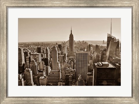 Framed New York Sepia View Print