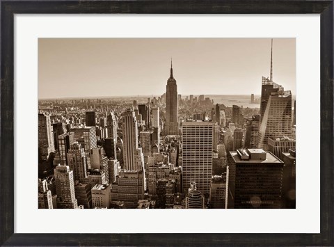Framed New York Sepia View Print