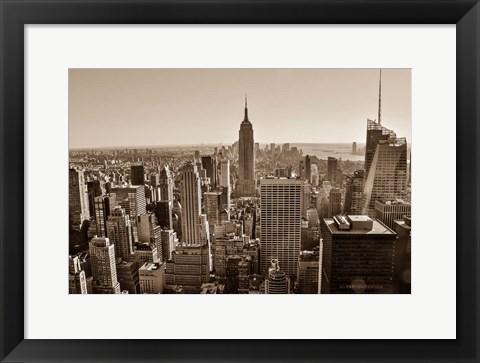 Framed New York Sepia View Print