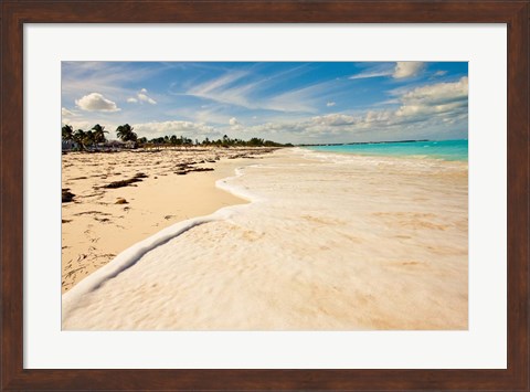 Framed Walking At High Tide Print