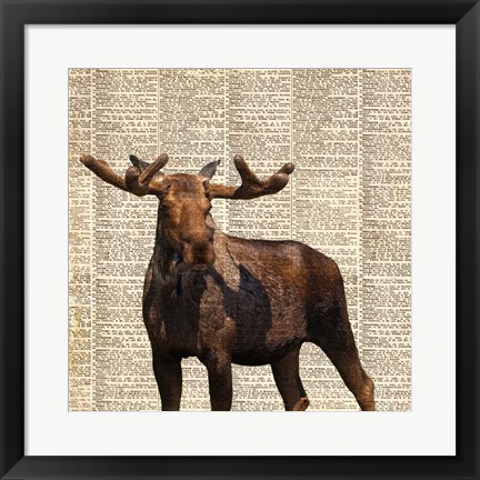 Framed Country Moose I Print