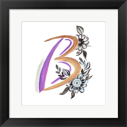 Framed Monogram B Print