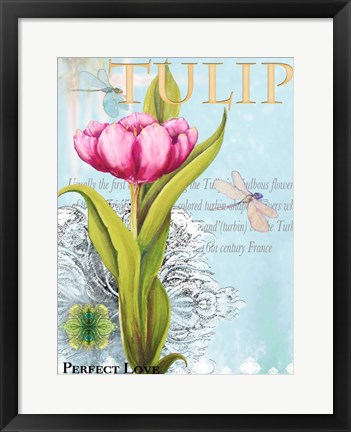 Framed Elegant Tulip I Print