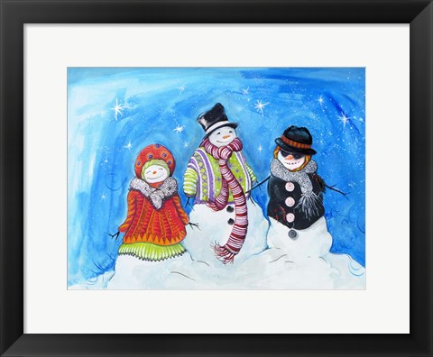 Framed Snow Villagers Print